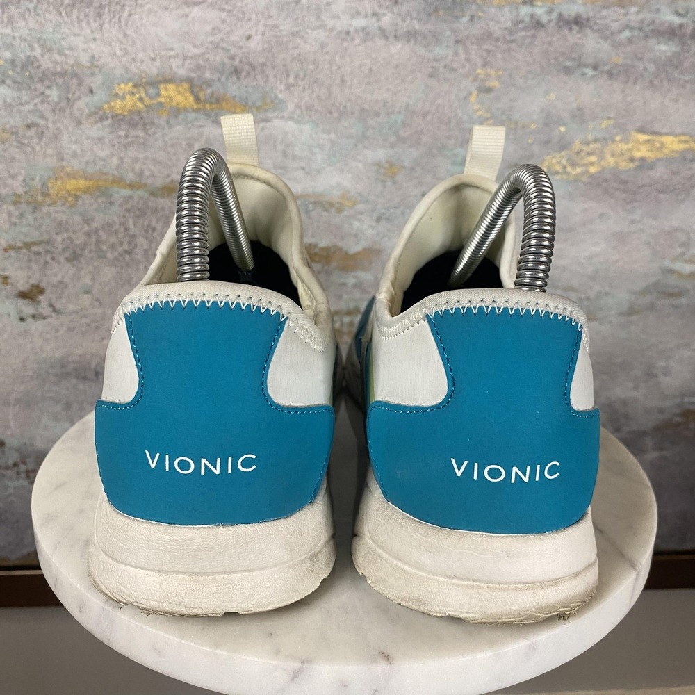 Vionic Vayda Shoes Womens Size 7.5 White Blue Slip On Walking Comfort Sneakers - Picture 4 of 11